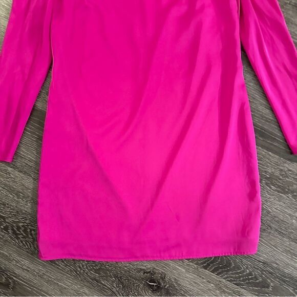 Milly Stretch Silk Carina Draped Long-Sleeve Dress New - Picture 3 of 9